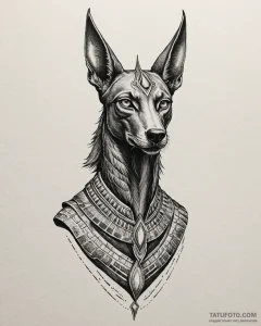 Tat tattoo sketch, egyptian god anubis with j... - эскиз тату (№1753127992_0, 21.07.2025 19:59) — Tatufoto.com