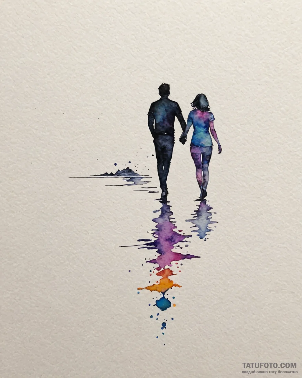 Tat tattoo sketch, saoirse and ben silhouette... - эскиз тату (№1753128249_0, 21.07.2025 20:04) — Tatufoto.com