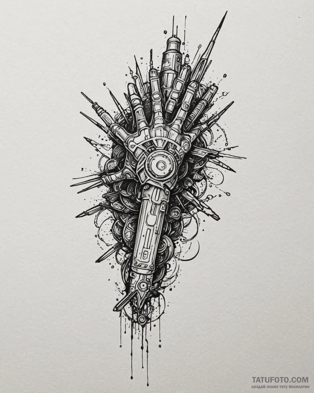Tattoo sketch, david martinez with cybernetic... - эскиз тату (№1753129862_0, 21.07.2025 20:31) — Tatufoto.com