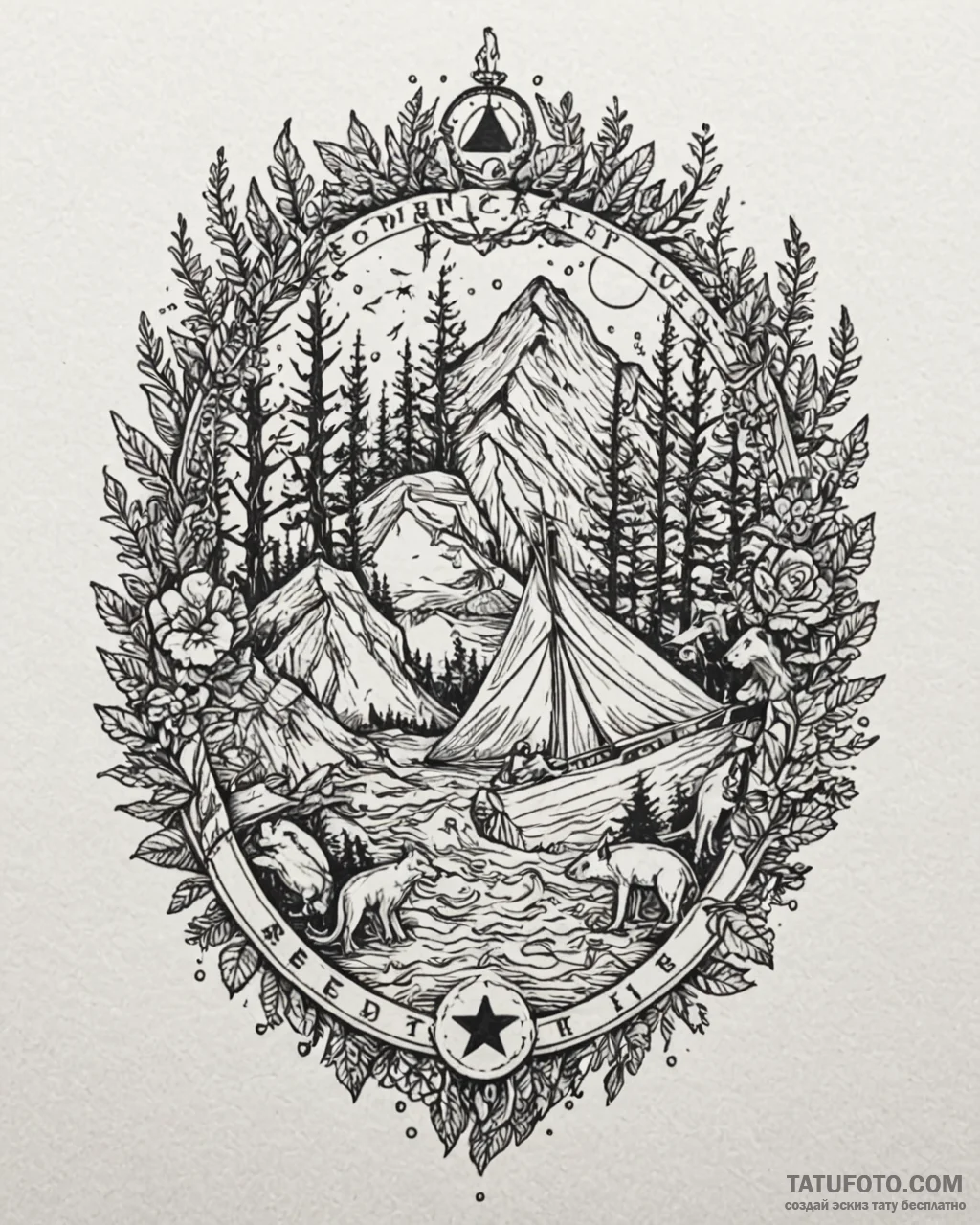 Tat tattoo sketch, ecologist blending into lu… — эскиз тату (№1753130285_0, 21.07.2025 20:38) — Tatufoto.com