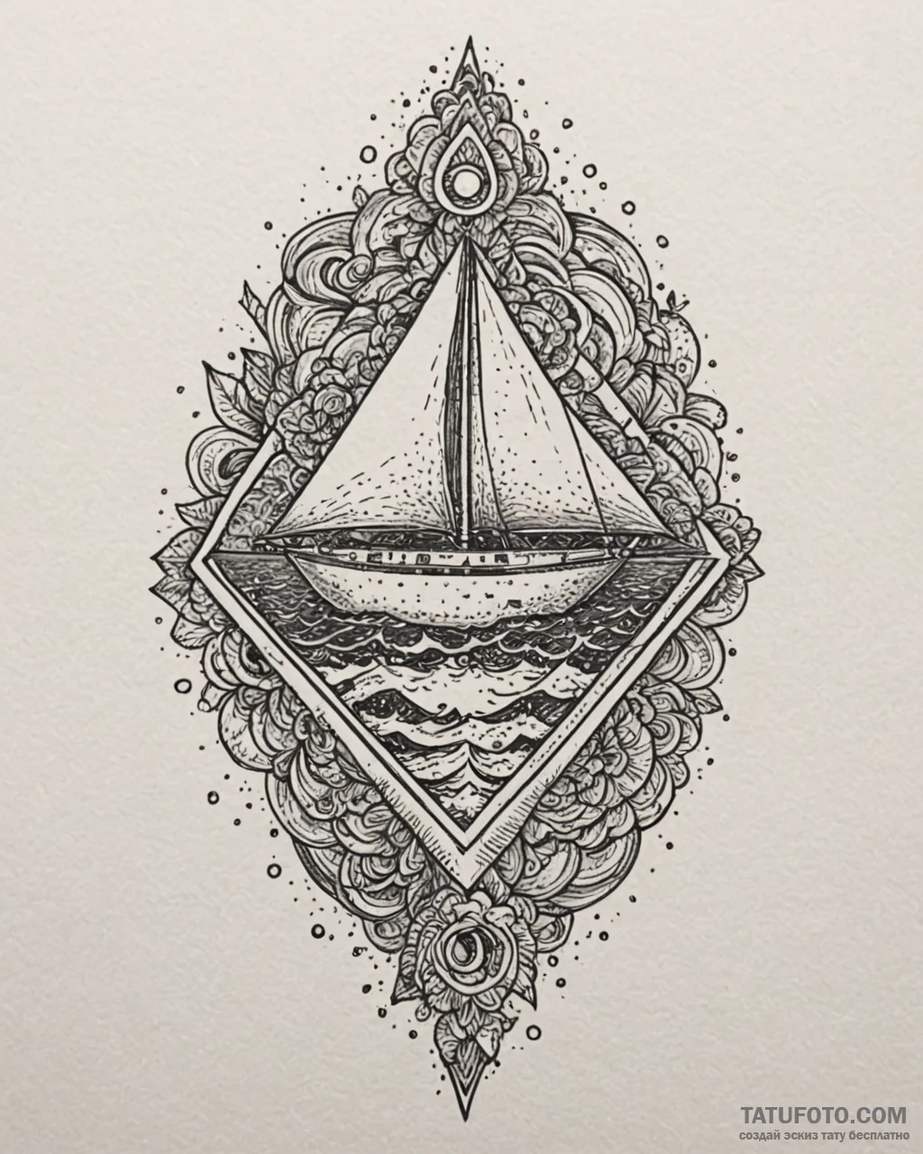Tattoo sketch, abstract dream shapes with viv… — эскиз тату (№1753131219_0, 21.07.2025 20:53) — Tatufoto.com