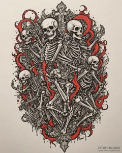 Tattoo sketch, hector dancing with skeletal f... - эскиз тату (№1753131304_0, 21.07.2025 20:55) — Tatufoto.com