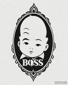 Tattoo sketch, boss baby and company logo sil... - эскиз тату (№1753131983_0, 21.07.2025 21:06) — Tatufoto.com