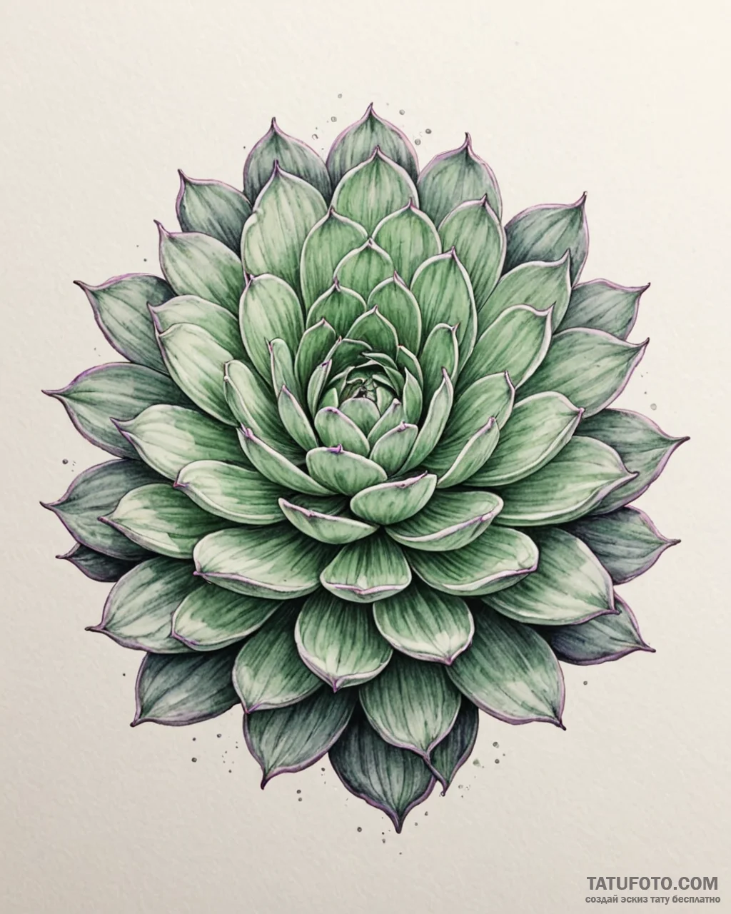 Tat tattoo sketch, echeveria succulent with g... - эскиз тату (№1753133098_0, 21.07.2025 21:24) — Tatufoto.com