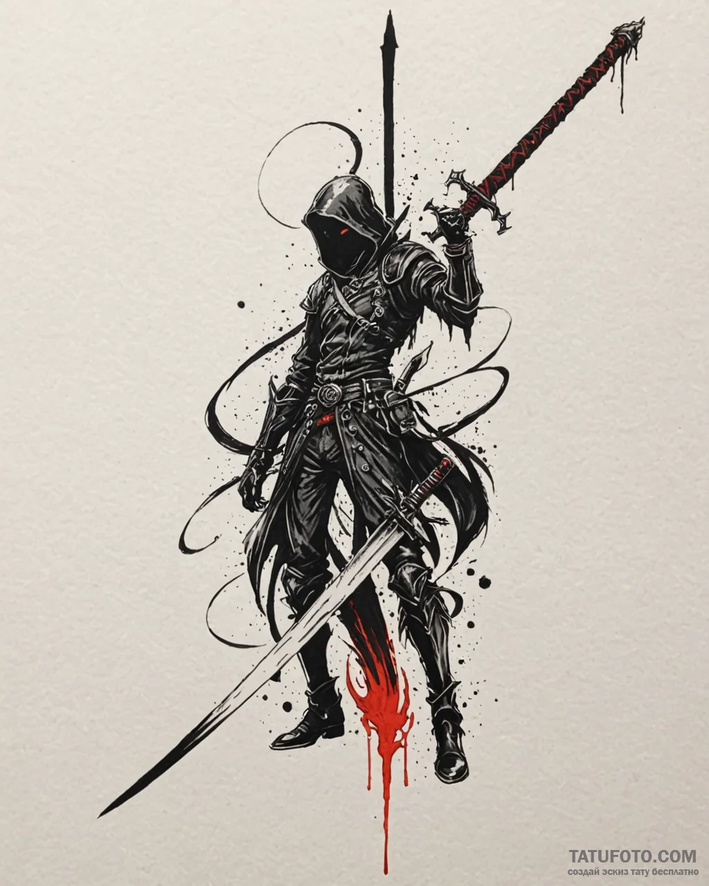Tat tattoo sketch, ballister blackheart silho... - эскиз тату (№1753137711_0, 21.07.2025 22:41) — Tatufoto.com