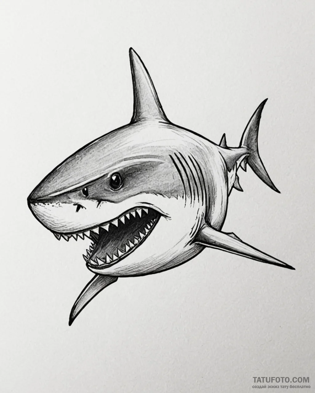 Eskiz.to, tattoo sketch, bruce the shark with... - эскиз тату (№1753138305_0, 21.07.2025 22:51) — Tatufoto.com