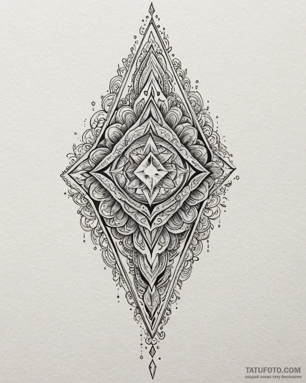 Tattoo sketch, crystalline magical prism glow... - эскиз тату (№1753138896_0, 21.07.2025 23:01) — Tatufoto.com