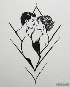 Tat tattoo sketch, maria and manolo silhouett... - эскиз тату (№1753139493_0, 21.07.2025 23:11) — Tatufoto.com