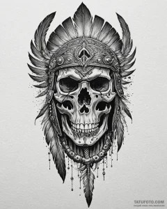 Tattoo sketch, skull wearing ancient warrior... - эскиз тату (№1753140005_0, 21.07.2025 23:20) — Tatufoto.com