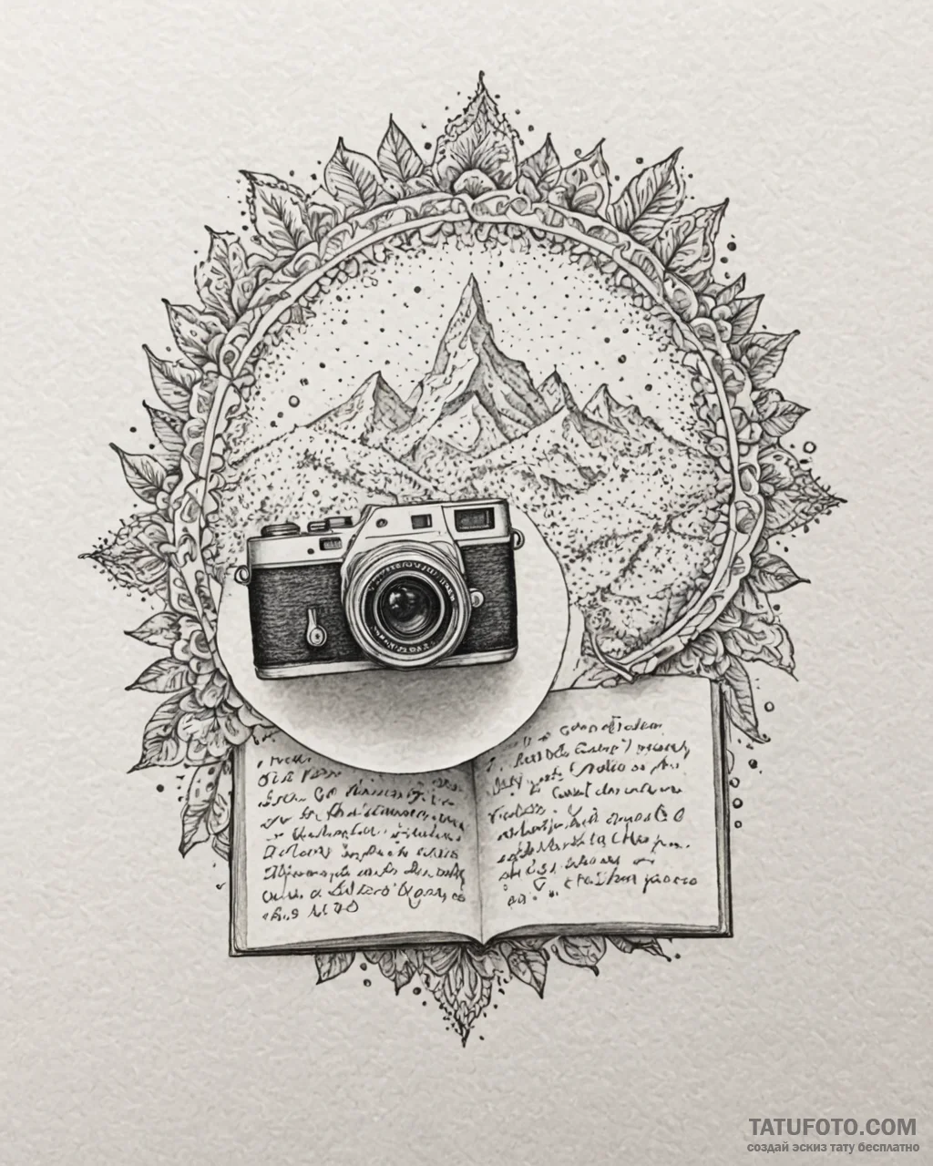 Tat tattoo sketch, blogger writing in noteboo... - эскиз тату (№1753140090_0, 21.07.2025 23:21) — Tatufoto.com