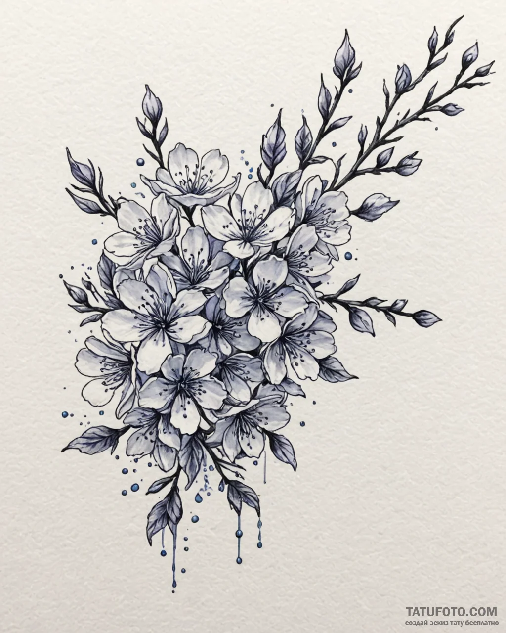 Tattoo sketch, watercolor splash blending bri... - эскиз тату (№1753141717_0, 21.07.2025 23:48) — Tatufoto.com