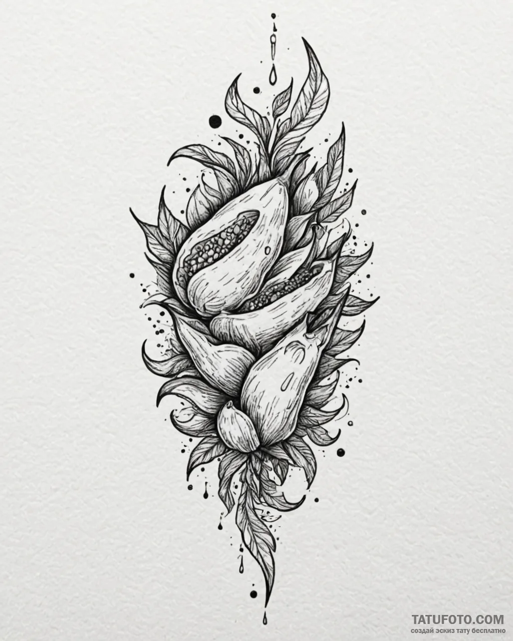 Tattoo sketch, paprika with fragmented realit... - эскиз тату (№1753141887_0, 21.07.2025 23:51) — Tatufoto.com