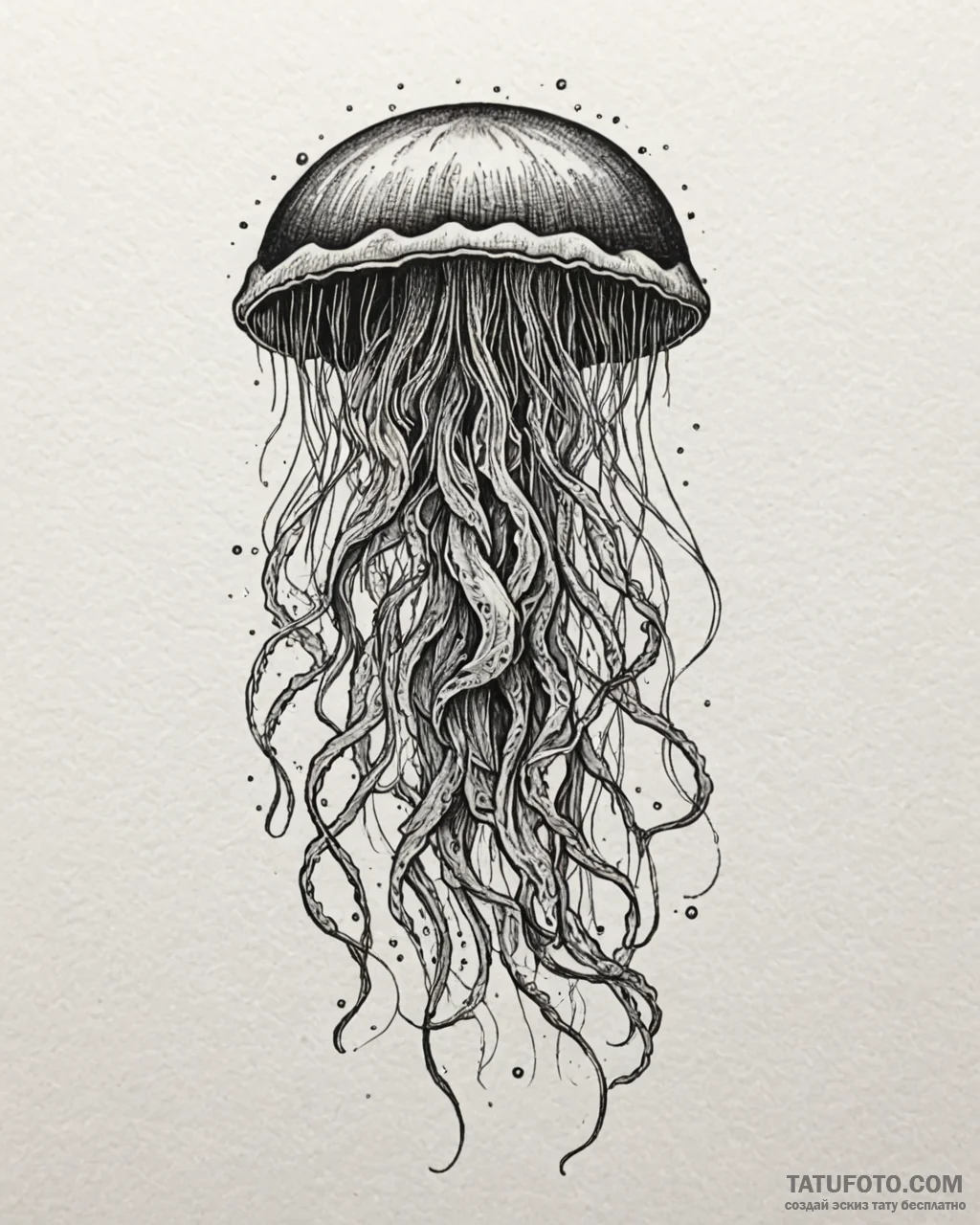 Tat tattoo sketch, glowing jellyfish pulsatin... - эскиз тату (№1753143417_0, 22.07.2025 00:16) — Tatufoto.com