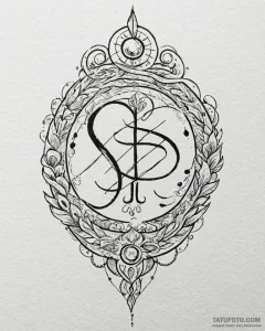 Tat tattoo sketch, swirling magical glyphs an... - эскиз тату (№1753144099_0, 22.07.2025 00:28) — Tatufoto.com