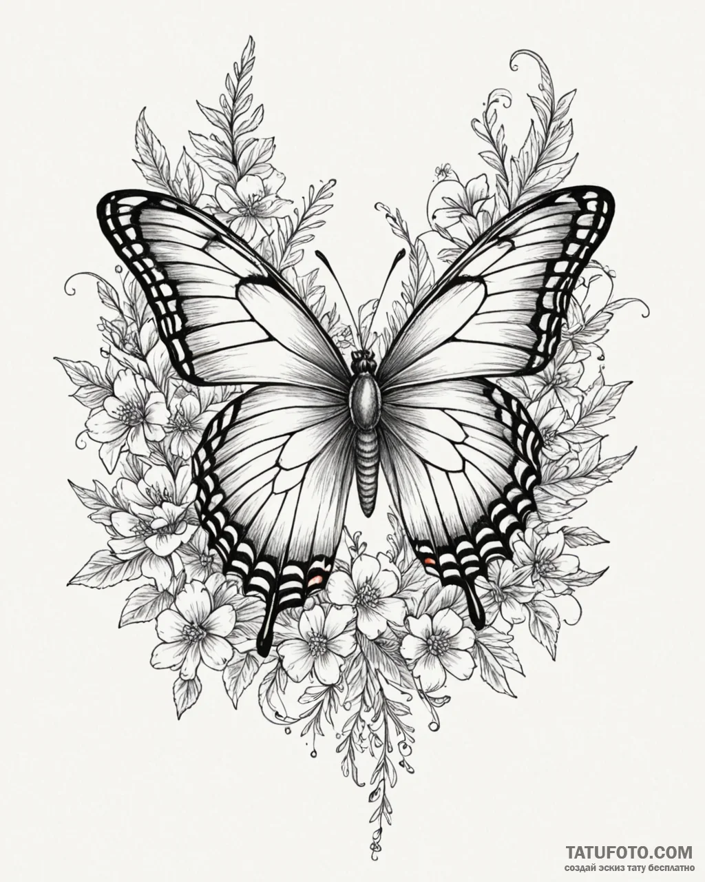 Tat tattoo sketch, colorful butterfly resting... - эскиз тату (№1753145342_0, 22.07.2025 00:49) — Tatufoto.com