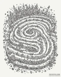 Tattoo sketch, sugar rush race track with can... - эскиз тату (№1753146361_0, 22.07.2025 01:06) — Tatufoto.com