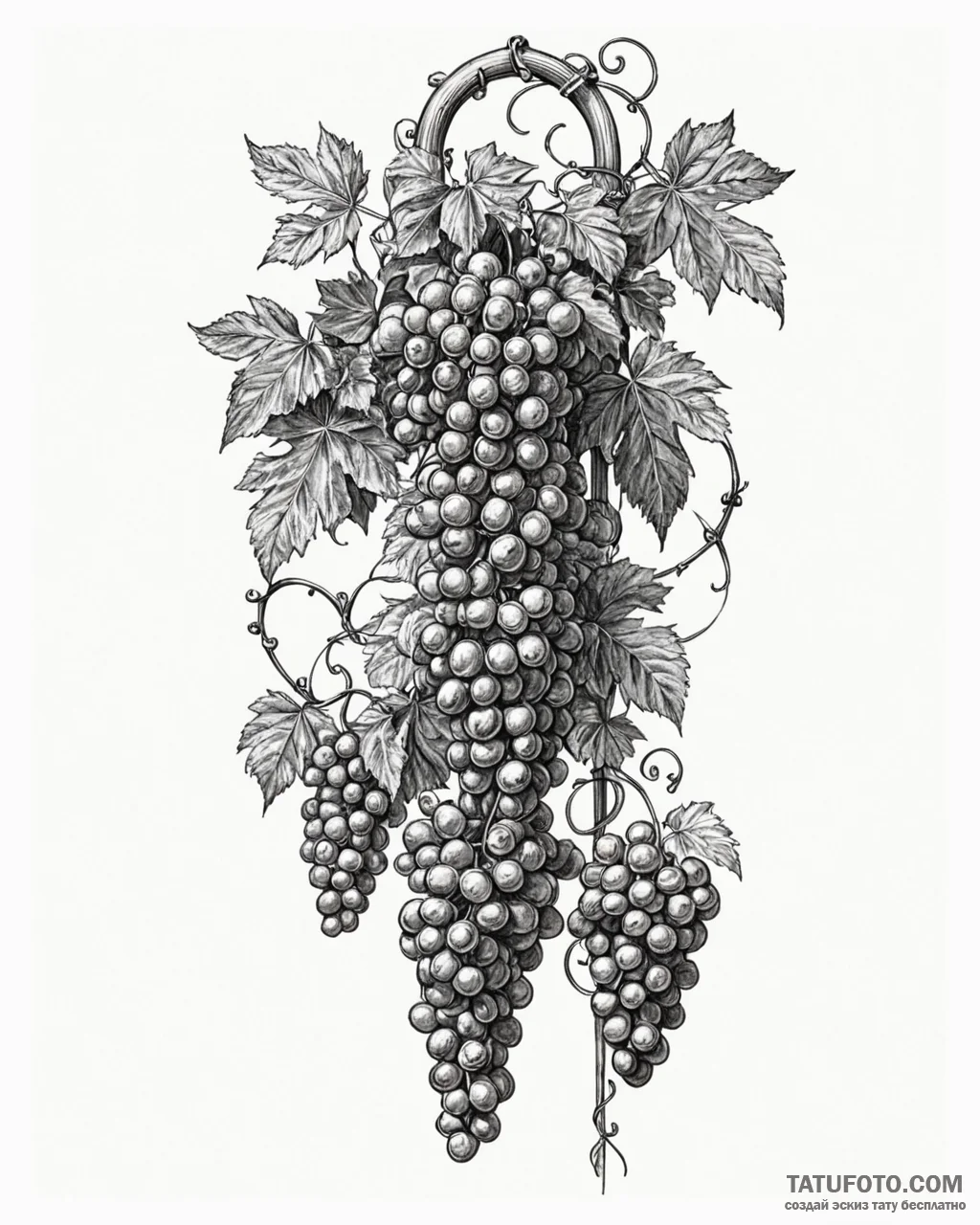 Tat tattoo sketch, grapevine winding around w... - эскиз тату (№1753146787_0, 22.07.2025 01:13) — Tatufoto.com