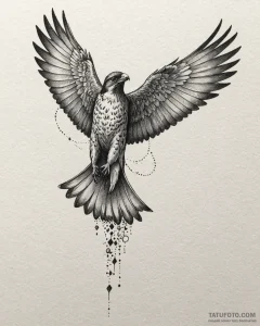 Tattoo sketch, sparrowhawk with black cloak f... - эскиз тату (№1753147212_0, 22.07.2025 01:20) — Tatufoto.com