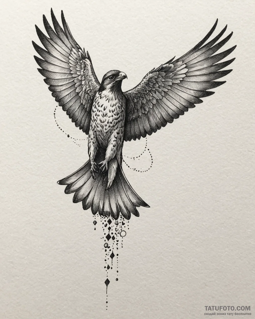 Tattoo sketch, sparrowhawk with black cloak f... - эскиз тату (№1753147212_0, 22.07.2025 01:20) — Tatufoto.com