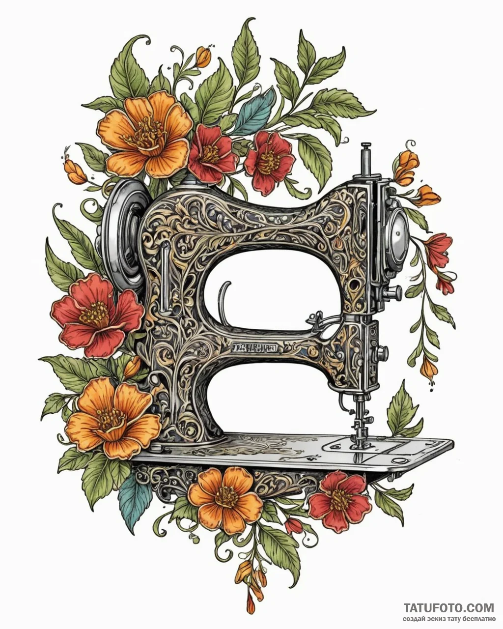 Tat tattoo sketch, fashion designer’s sewing... - эскиз тату (№1753147297_0, 22.07.2025 01:21) — Tatufoto.com