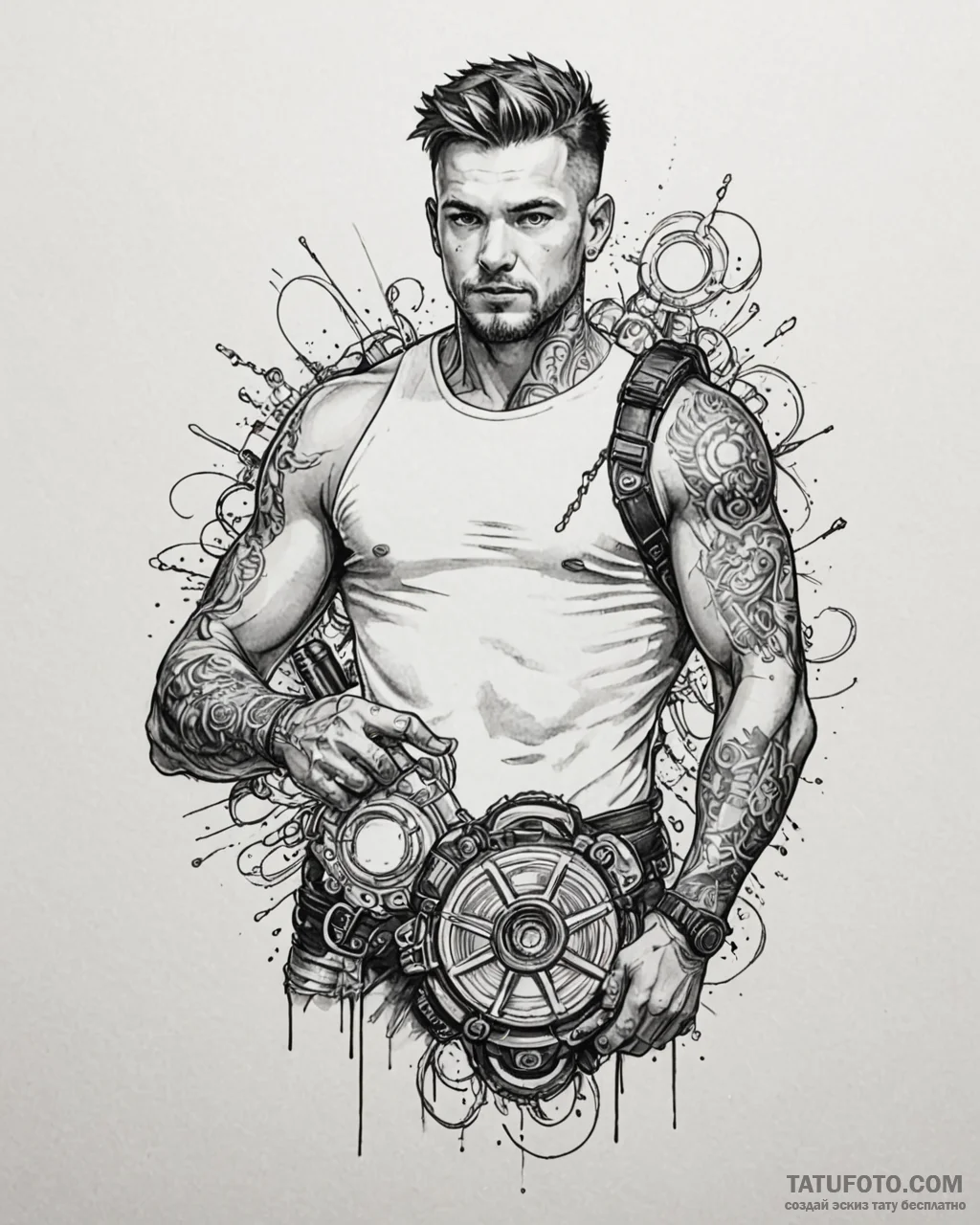 Eskiz.to, tattoo sketch, rodney holding glowi... - эскиз тату (№1753147724_0, 22.07.2025 01:28) — Tatufoto.com