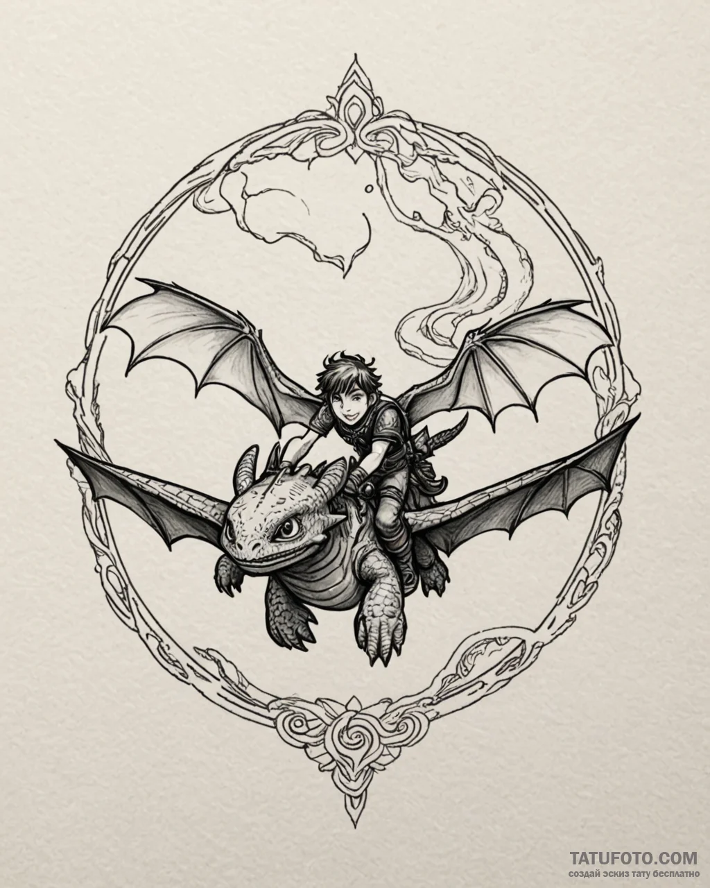 Tattoo sketch, how to train your dragon hiccu... - эскиз тату (№1753147809_0, 22.07.2025 01:30) — Tatufoto.com