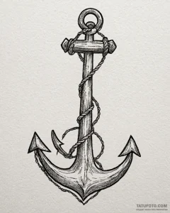 Tattoo sketch, simple tiny anchor with thin l... - эскиз тату (№1753148064_0, 22.07.2025 01:34) — Tatufoto.com