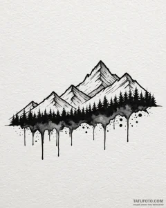 Tat tattoo sketch, minimalist mountain range... - эскиз тату (№1753149516_0, 22.07.2025 01:58) — Tatufoto.com