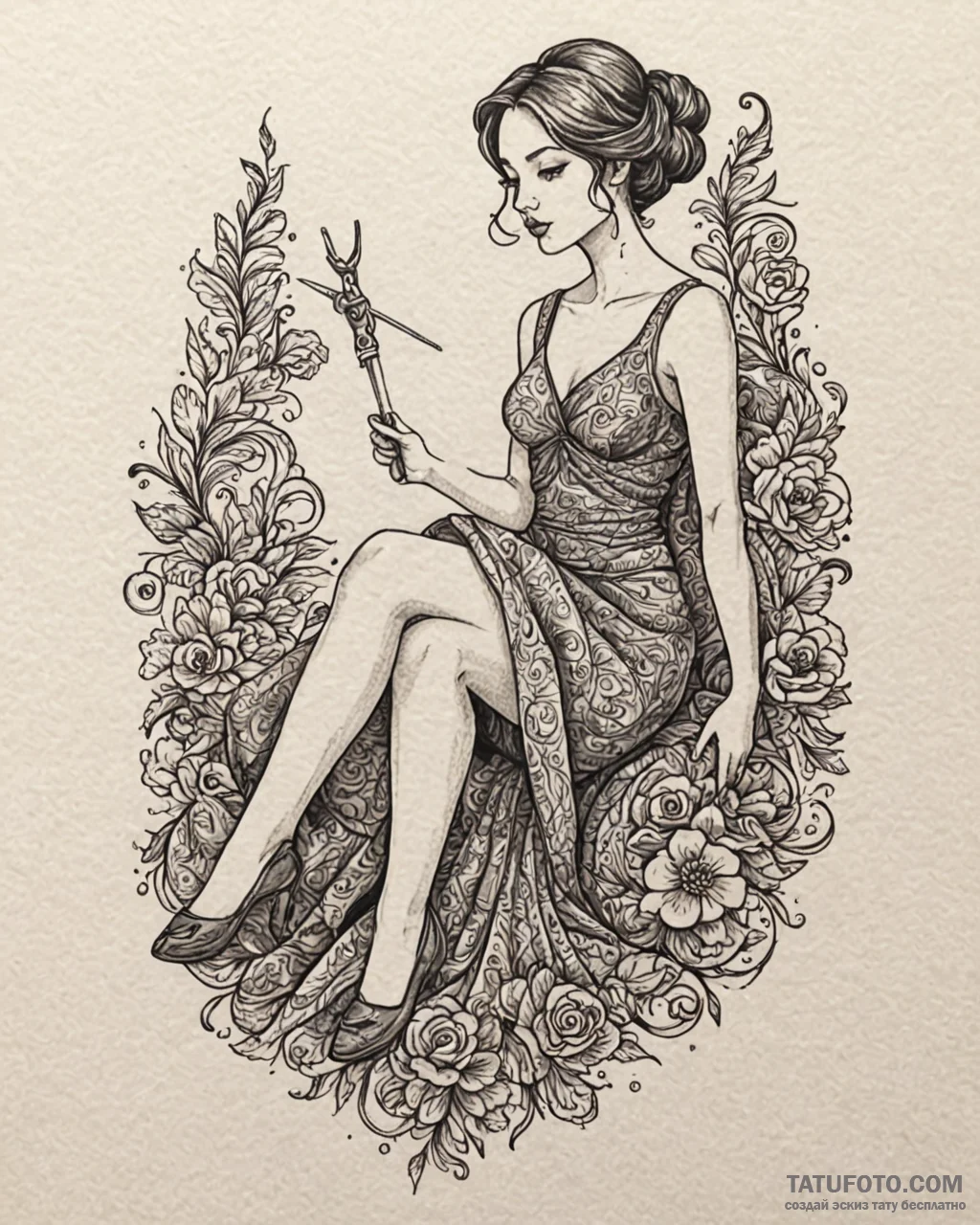 Tat tattoo sketch, fashion designer’s mannequ... - эскиз тату (№1753149602_0, 22.07.2025 02:00) — Tatufoto.com