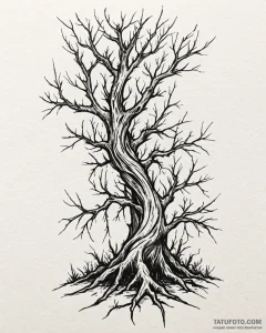 Tat tattoo sketch, thorny vines twisting arou... - эскиз тату (№1753149687_0, 22.07.2025 02:01) — Tatufoto.com