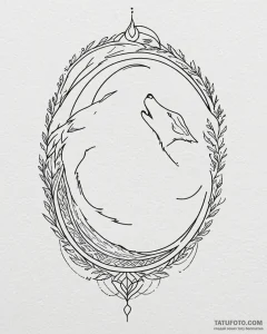 Tattoo sketch, slender wolf silhouette howlin... - эскиз тату (№1753149772_0, 22.07.2025 02:02) — Tatufoto.com