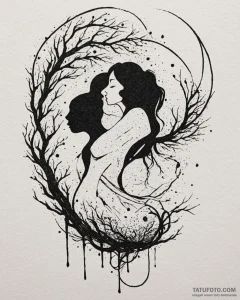 Tattoo sketch, mirabel and bruno silhouette u... - эскиз тату (№1753151135_0, 22.07.2025 02:25) — Tatufoto.com