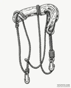 Tat tattoo sketch, rock climber’s harness wit... - эскиз тату (№1753152235_0, 22.07.2025 02:43) — Tatufoto.com