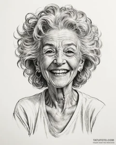 Tattoo sketch, gran crood with wild hair and... - эскиз тату (№1753153249_0, 22.07.2025 03:00) — Tatufoto.com