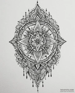 Tat tattoo sketch, symmetrical tribal-inspire... - эскиз тату (№1753153335_0, 22.07.2025 03:02) — Tatufoto.com