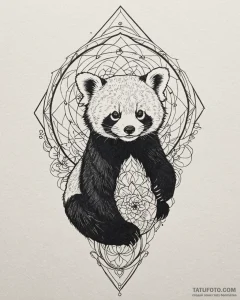 Tattoo sketch, mei’s red panda tail wrapping... - эскиз тату (№1753153506_0, 22.07.2025 03:05) — Tatufoto.com