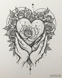 Tat tattoo sketch, medic’s glowing hands heal... - эскиз тату (№1753182203_0, 22.07.2025 11:03) — Tatufoto.com