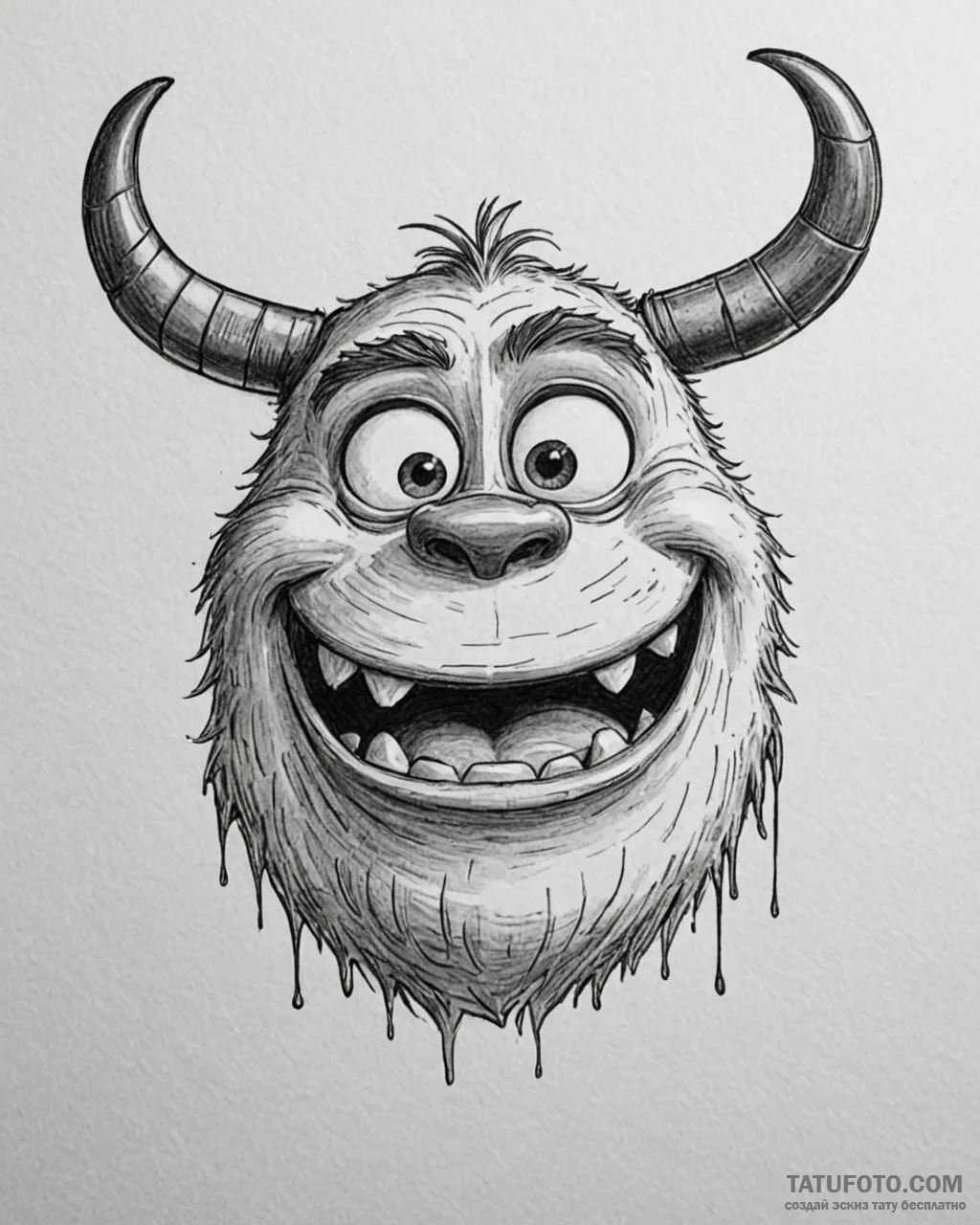 Eskiz.to, tattoo sketch, sulley smiling gentl... - эскиз тату (№1753182289_0, 22.07.2025 11:04) — Tatufoto.com