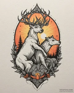 Tattoo sketch, kristoff and sven silhouetted... - эскиз тату (№1753182375_0, 22.07.2025 11:06) — Tatufoto.com