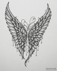 Tattoo sketch, soul piano keys forming wings,... - эскиз тату (№1753182882_0, 22.07.2025 11:14) — Tatufoto.com