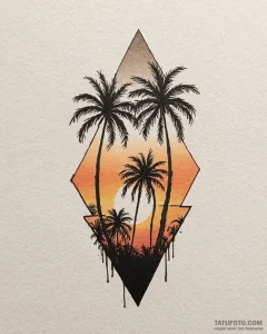 Tat tattoo sketch, palm tree fronds silhouett... - эскиз тату (№1753182967_0, 22.07.2025 11:16) — Tatufoto.com