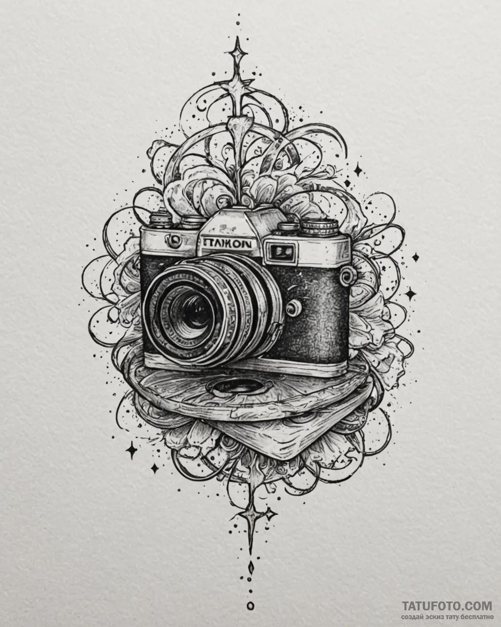 Tat tattoo sketch, cinephile’s film camera wi... - эскиз тату (№1753183223_0, 22.07.2025 11:20) — Tatufoto.com