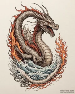 Tat tattoo sketch, colossal red sea dragon wr... - эскиз тату (№1753184243_0, 22.07.2025 11:37) — Tatufoto.com