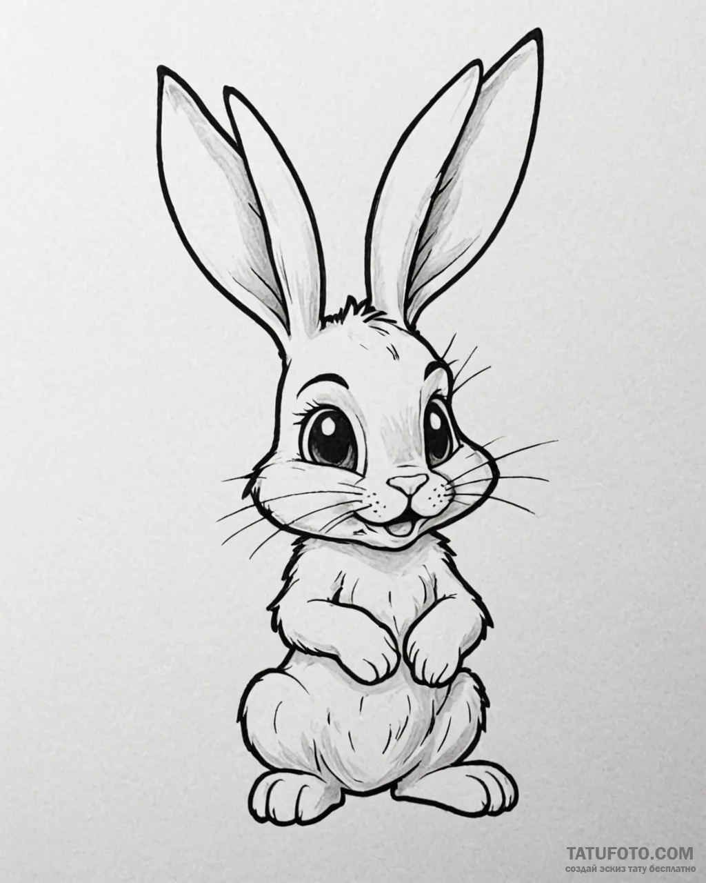Tattoo sketch, thumper the rabbit with playfu... - эскиз тату (№1753186634_0, 22.07.2025 12:17) — Tatufoto.com