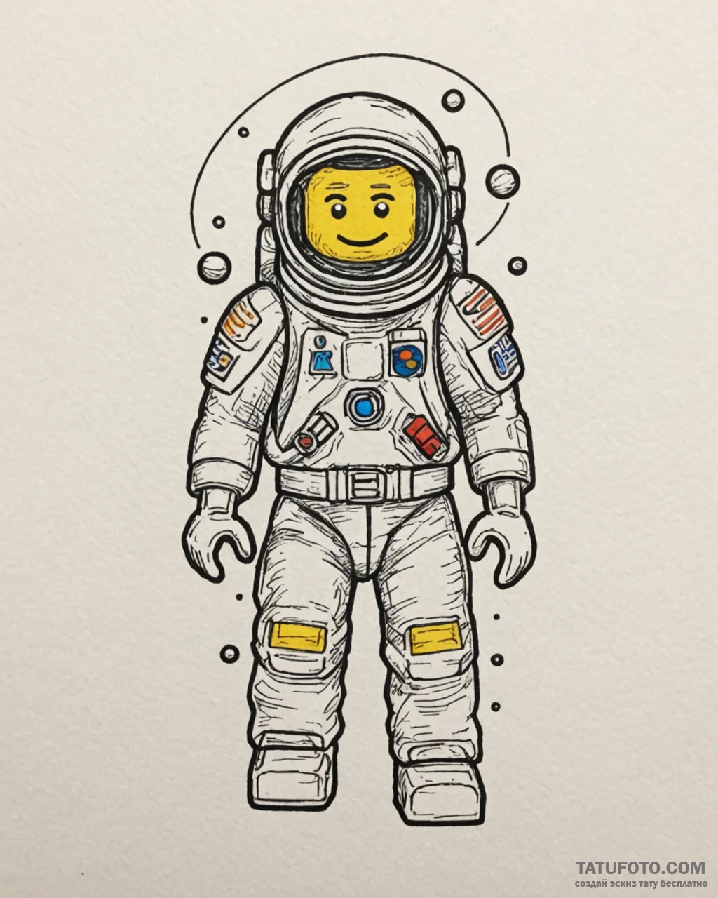 Tattoo sketch, benny the spaceship guy, the l... - эскиз тату (№1753186719_0, 22.07.2025 12:18) — Tatufoto.com