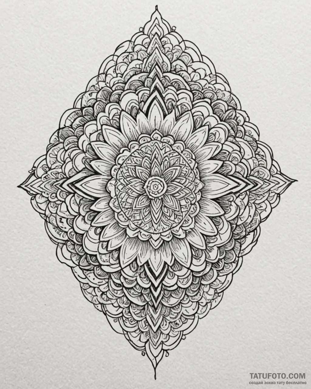 Tattoo sketch, stylized floral mandala with g... - эскиз тату (№1753187142_0, 22.07.2025 12:25) — Tatufoto.com