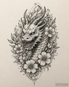 Tat tattoo sketch, wildflower bouquet painted... - эскиз тату (№1753187402_0, 22.07.2025 12:30) — Tatufoto.com