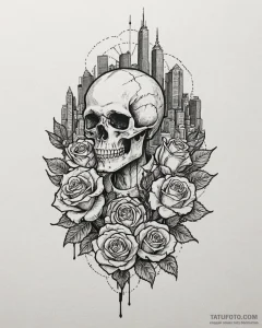 Tat tattoo sketch, manager standing tall with... - эскиз тату (№1753187660_0, 22.07.2025 12:34) — Tatufoto.com