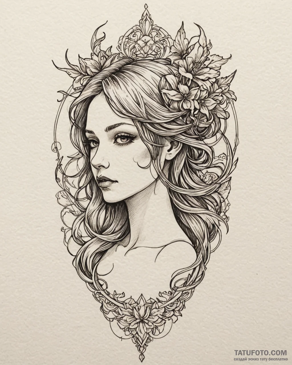 гот, tattoo line art, on a clean white paper,... - эскиз тату (№1753189879_0, 22.07.2025 13:11) — Tatufoto.com