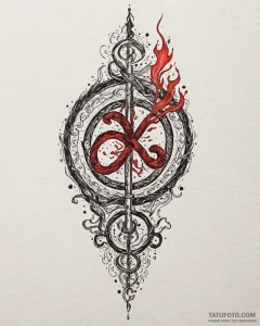 Tat tattoo sketch, elemental magic depiction... - эскиз тату (№1753190390_0, 22.07.2025 13:19) — Tatufoto.com
